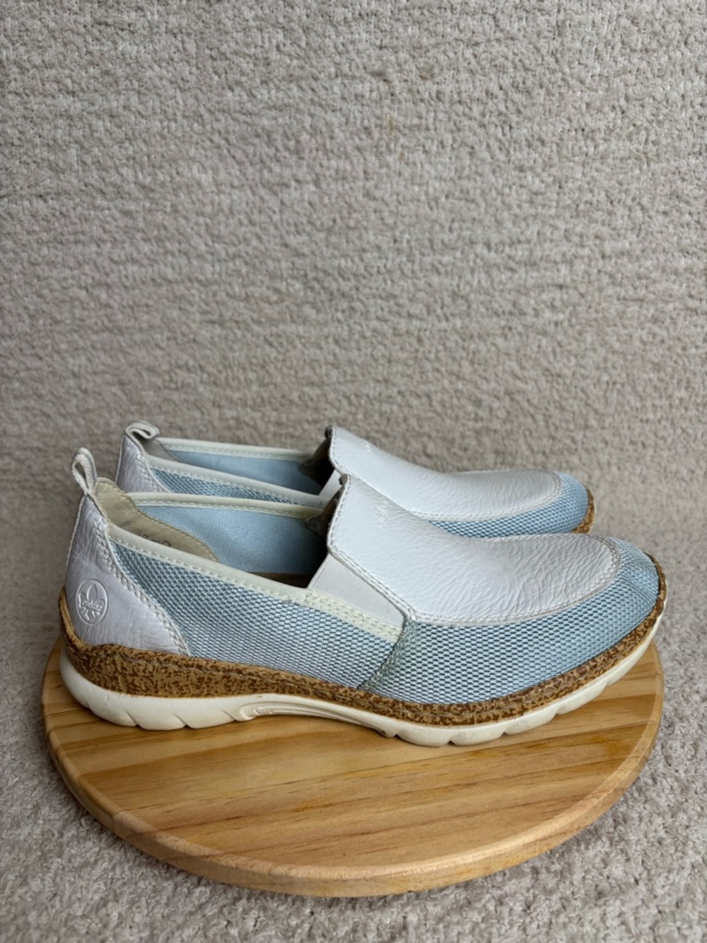 Riker Shoes Womens 8 Nikita Slip On Breathable Mesh Cork Textured Casual Comfort